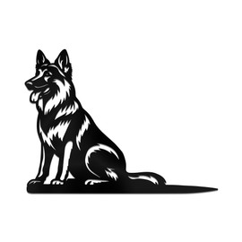 WADORN German Shepherd Metal Yard Art Decor, Dog Animal Silhouette Stake Outdoor Decor Gift For Tree Yard Garden Patio Housewarming Home Art Decor