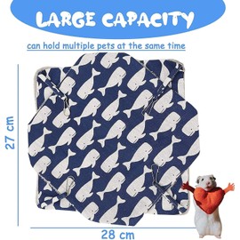 Pet Cage Hammock, 2-Layer Hamster Hanging Bed Plush Sugar Glider Cage Chinchilla Swing Nest Guinea Pig Nap Sack Warm Ferrets Hideout Accessories Toy for Small Animals Rat Rabbit Squirrel (S-Whale)