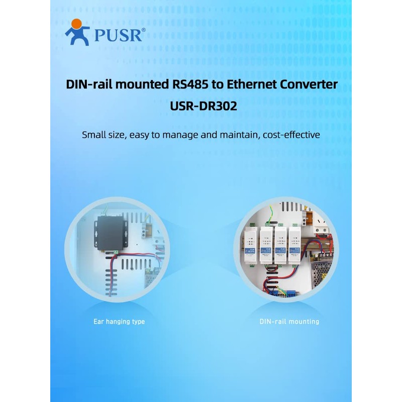 PUSR DR302 Modbus Gateway with Modbus RTU to Modbus TCP