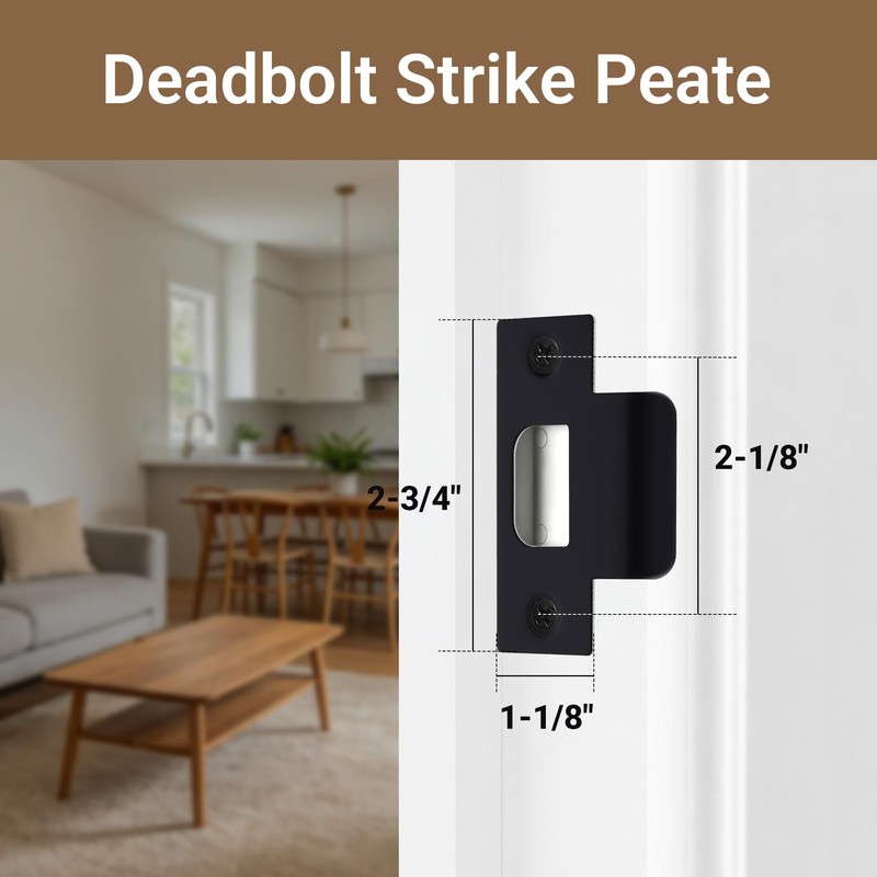 T-Strike Door Strike Plate, Stainless Steel Strike Plates for Interior