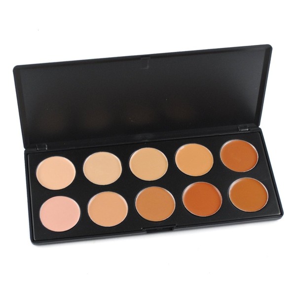 FantasyDay Pro 10 Colors Cream Concealer Camouflage Makeup Palette Contouring Kit - Ideal for Professional and Daily Use