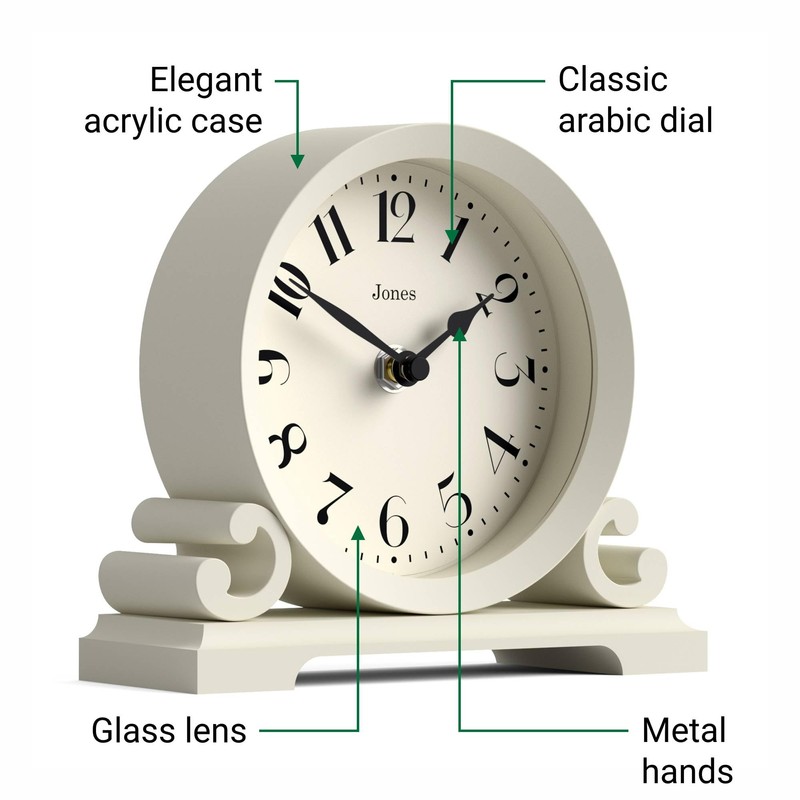 JONES CLOCKS® Saloon Mantel Clock | Small Traditional Double Scroll