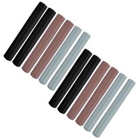 12 Pieces Nail Pen Cap Plastic Nail Brush Cap Nail Art Brush Cap Covers Manicure Pen Cap Cover Manicure Brush Cap Cover Nail Art Brush Protector Nail Pen Extender(Black, Grey, Khaki)