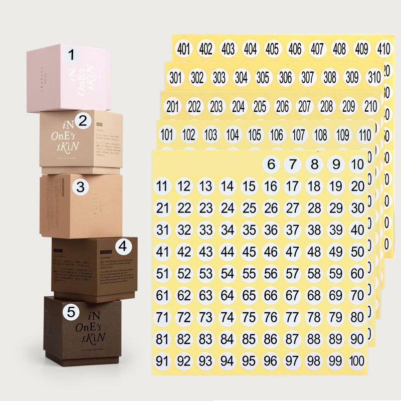Clofiak 7500 Pcs 1-500 Round Number Sticker Labels, 0.4 Inch,