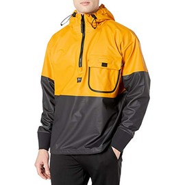 Helly-Hansen Workwear Roan Waterproof Anorak Jackets for Men Made of Heavy-Duty High-Mobility Protective PVC-coated Polyester, 399 Ochre/Charcoal - Small