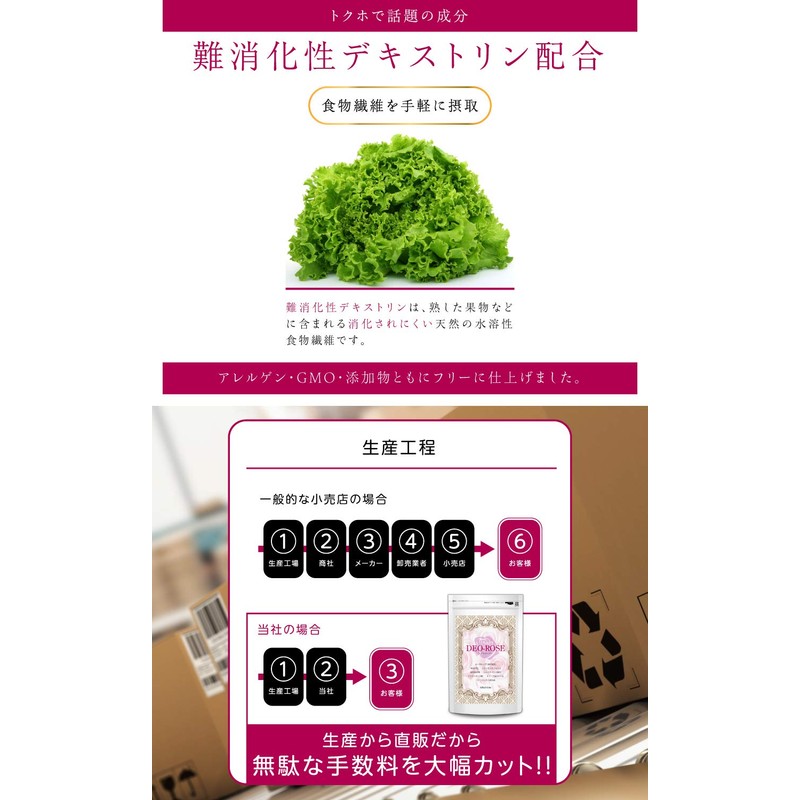 DEO-ROSE Rose Persimmon Shibo Champignon Placenta Etiquette Supplement (Approx. 30