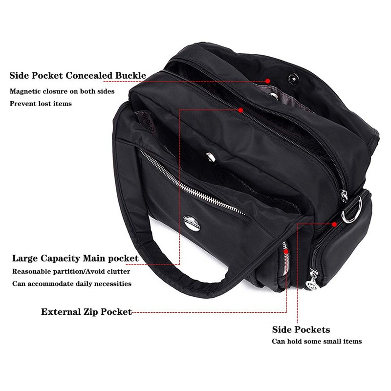 MINTEGRA Crossbody Bag for Women Waterproof Handbag Multi-Pocket Nylon Travel