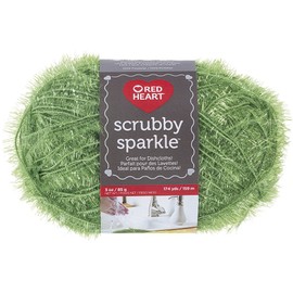 RED Heart CNCE851.8690Red Heart Scrubby Sparkle Yarn, Avocado