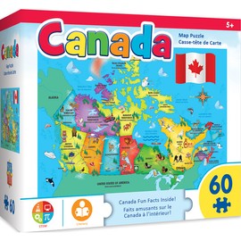MasterPieces Family Puzzle - Explorers 60 Piece Jigsaw Puzzle for - Canada Map - 14.3"x10.3"