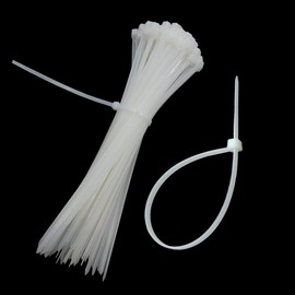 BesCable 100 Pack of White Nylon Cable Ties - 200mm x 3.6mm - Strong Natural Zip Ties Wraps DIY Cord Management Heavy Duty for Home Office Garage and Workshop Use