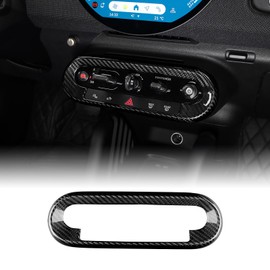 KUNGKIC For Mini Cooper JO1 EV E/SE U25 J05 F65 F66 F67 2024 2025 Hard Carbon Fibre Car Central Air Conditioner Control Panel Frame Decorative Interior Sticker Accessories, Gift (Black)