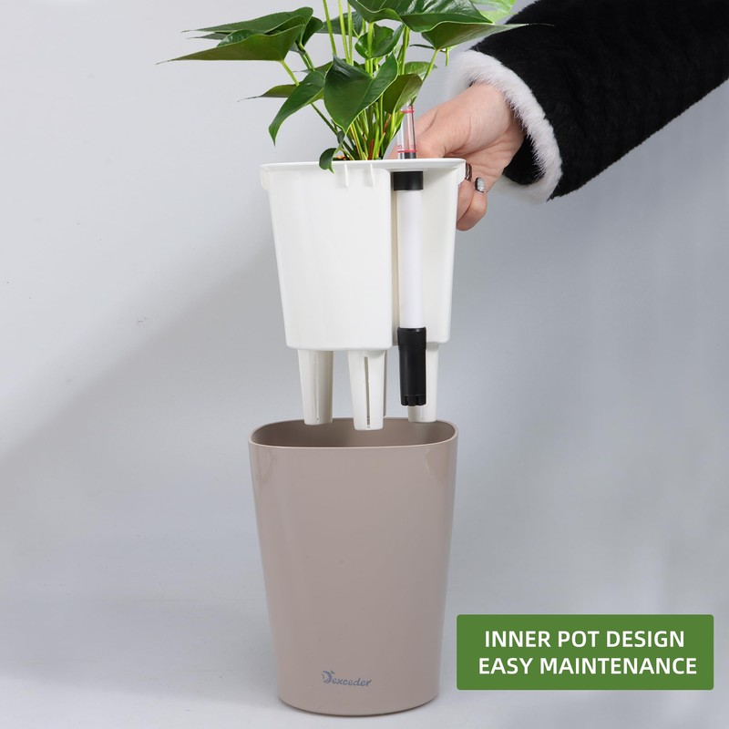 Dexceder 6x7 Self Watering Planter Indoor Outdoor, High Gloss Table