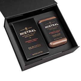Mistral Cologne and Large Organic Bar Soap Gift Set, Bourbon Vanilla
