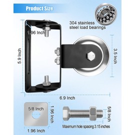 JUFZQO Upgrade Heavy-Duty Cable Pulley System Fit for Squat Racks, Gym Pulley Blocks Fits 2×2 and 3×3 Inch Power Racks, 180° Rack Mounted Swivel Pulley Fit for Home Gyms and LAT Pulley System