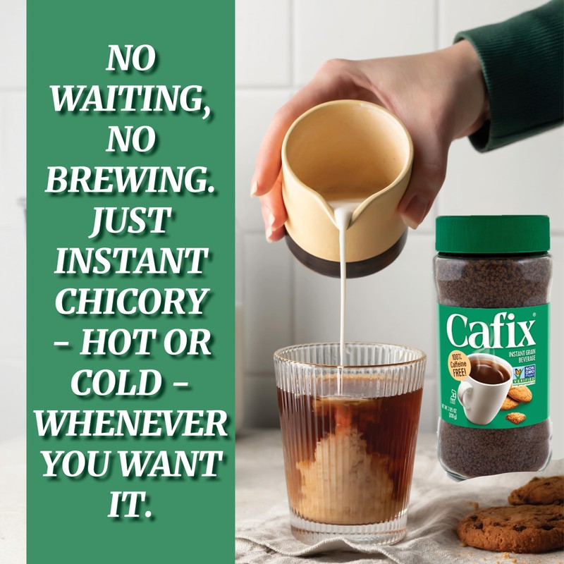 Cafix Coffee Substitute Crystals Jar 7.05 Ounces