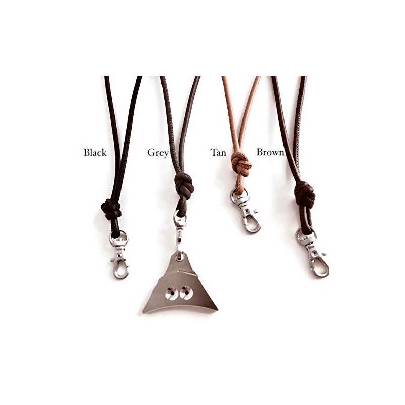 Logan Whistles Soft nappa leather lanyard - assorted colours chrome