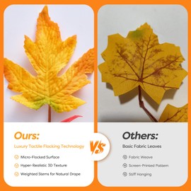 BlcTec Fall Decorations for Home 18 FT Battery Operated Fall Garland with Lights 100 LED Orange Bulbs, 12 Pumpkins, 8 Lighting Modes, Lighted Fall Leaves Garland for Harvest Thanksgiving Decorations