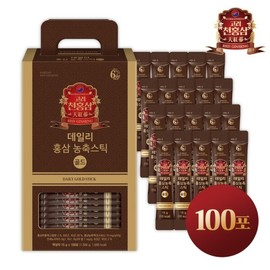 Koryo Cheon Hong Sam 고려천홍삼 데일리 홍삼농축스틱 골드 100포 선물세트 Koryo Cheon Red Ginseng Daily Red Ginseng Concentrate Stick Gold 100 Pack Gift Set