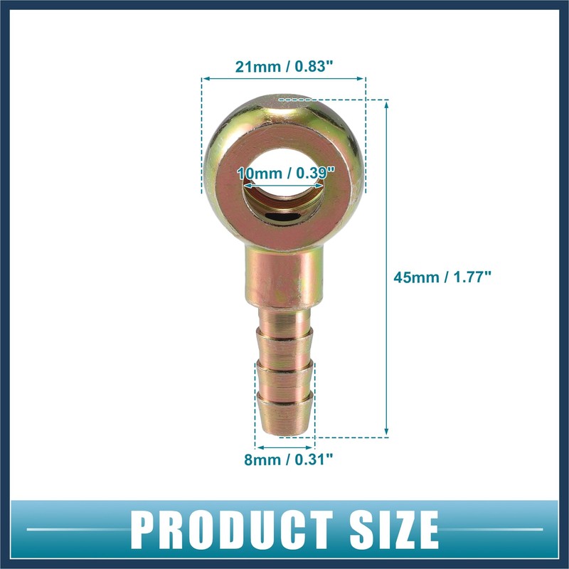 INFINAUTO Universal Banjo Bolt 10mm ID 8mm OD Banjo Bolt