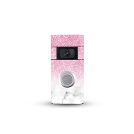 MightySkins Glossy Glitter Skin Compatible with Ring Video Doorbell (2nd Generation) - Marble Glitz | Protective, Durable High-Gloss Glitter Finish | Easy to Apply