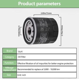 49065-0724 Oil Filter Compatible With Kawasaki 49065-7010 FX751V FX801V FX850V FX921V FH381V FH430V FH480V FH541V FH580V FH601V FH641V FH680V FH721V FH601D FH680D FH721D FH770D KAF300 400 620 (6)