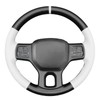 MEWANT DIY Stitched White Leather Steering Wheel Cover Wrap for