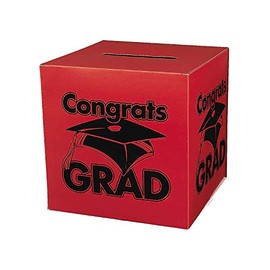 Congrats Grad Red Card Box for Graduation - Party Supplies