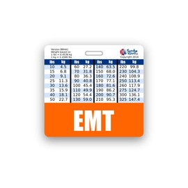 EMT Badge Buddy Horizontal w/Height & Weight Conversion Charts (Standard, Orange)