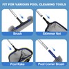 Poolvio 5-in-1 Pool Cleaning Kit - Includes Semi-Deep Skimmer Net,