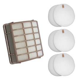 Filter replacement for Shark Navigator Professional NV60, NV70, NV70 26, NV71, NV80, NV85, NV80 26, NVC80C, NV90, NV90 26, NV95, UV420, NV510 31 vacuum cleaners. Part # XFF80 and XHF80, ‎white