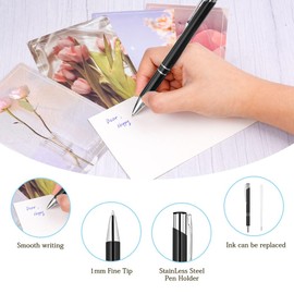 AUAUY Retractable Ballpoint Pens, Pack of 12 Premium Retractable Ballpoint Pens, Blue Ink, Metal Pens, Click Ballpoint Pens for School, Office Supplies, Gift, Desk, Employees, Graduation, Anniversary