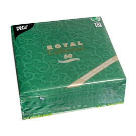 Papstar, Royal Collection #84884 Napkins 1/4 Fold 40 cm x 40 cm Dark Green Pack of 50