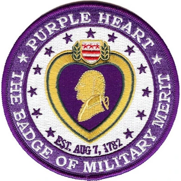 4" PURPLE HEART BADGE OF MILITARY MERIT AWARD MEDAL ROUND
