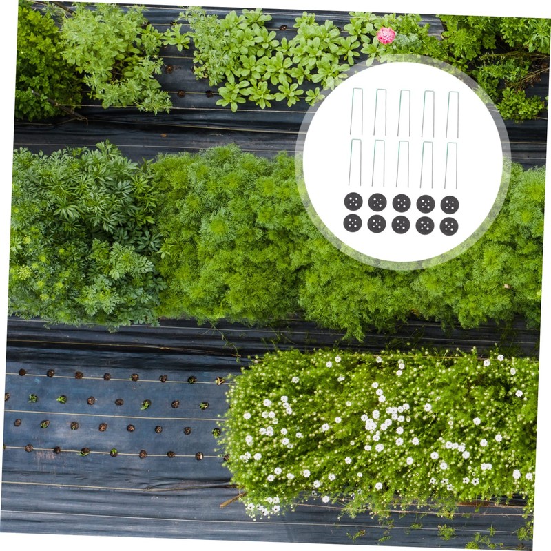 NOLITOY 25 Sets U Shaped Garden Stakes with Gaskets Durable