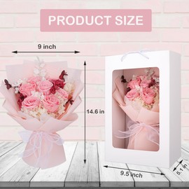 Preserved Flowers Bouquet, Forever Flowers with Gift Box Long Lasting 3-5 Years Rose Flower Bouquet Forever Real Flower Rose with Gift Box For Valentines,Mothers,Birthday