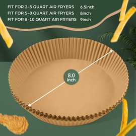 Stoear Air Fryer Paper Liners Disposable: 150Pcs 8 Inch Special Round Liners for Air Fryer, Grease and Water Proof Non Stick Basket Parchment Paper