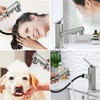 HANLIAN Single Hole Bathroom Pull Out Faucet with Rotating Spout,