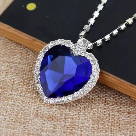 Dtup Collar De Plata 925 Titanic El Corazón Del Mar Azul Zafiro