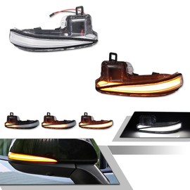 GTINTHEBOX Side Mirror Blinker Sequential Turn Signal Lights for 2016-2023 Toyota Tacoma,2019-2024 RAV4 XA50,2020-2024 Highlander XU70 Clear Lens Switchback White & Amber LED Lamp