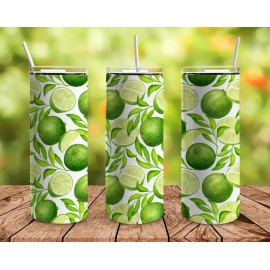 Unbranded Lime fruit Design, Skinny 20oz Tumbler W/ Lid & Straw