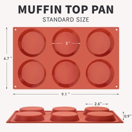 Puyeipt 3 Pack Silicone Egg Molds for Breakfast Sandwiches, 3 Inch Non-Stick Round Muffin Top Pans for Baking Egg Bites, Whoopie Pies, Corn Bread, Tarts