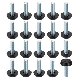 uxcell 20Pcs M8 Thread Furniture Feet Levelers, 23x31mm Adjustable Leveling Table Feet, Screw on Furniture Glide Leveling for Chair Stool Legs, Black