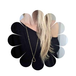 Allereyae Vintage Heart Pendant Necklace Long Heart Necklace Gold Heart Love Necklace Open Love Heart Choker Necklace Jewelry for Women