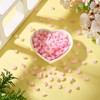 200Pcs Mini Pink Flower Charms for Crafts 3D Rose Flower