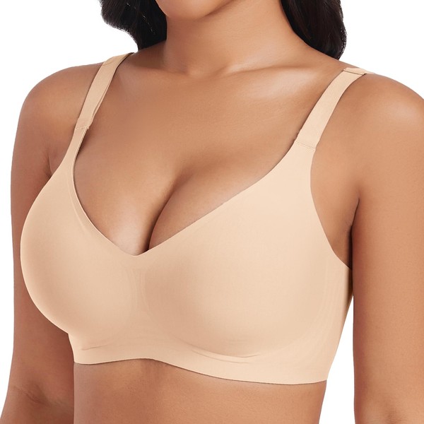 Bra Women's Comfortable Large Breasts Non-Wired Seamless Bra Comfortable Bra