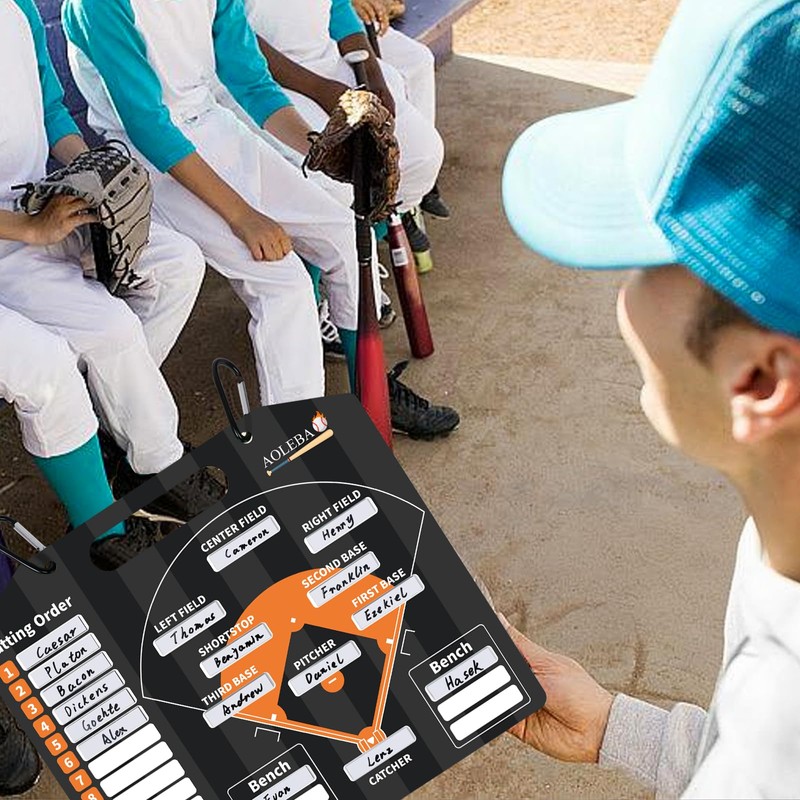 AOLEBA Baseball Lineup Board for Dugout,Dry Erase Magnetic Metal Baseball