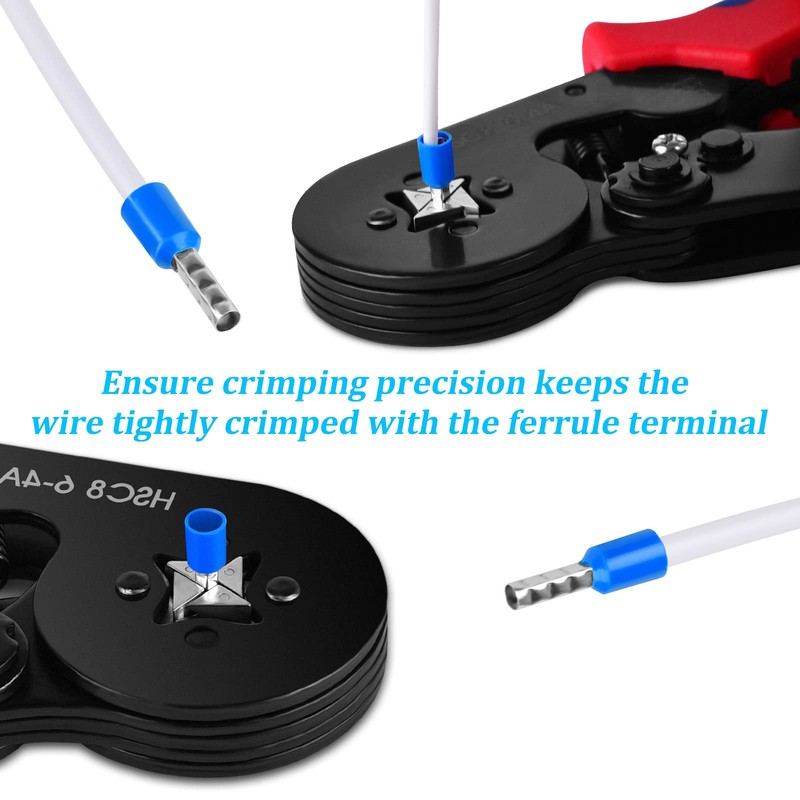 Ferrule Crimping Tool Kit, Ferrule Crimper Plier AWG23-7(0.25-10mm²) with 1200pcs