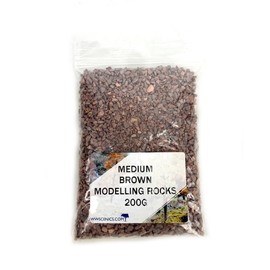 WWScenics Medium Brown Modelling Rocks 1-3mm | 200g Bag | Wargame Scenery & Basing Material