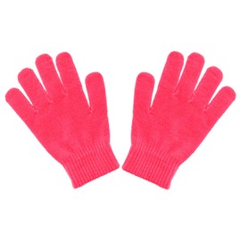 Motique Accessories Ladies Gloves Magic Knit Gloves for Women Solid Colors - Hot Pink