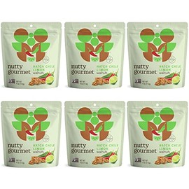 Nutty Gourmet Hatch Chili Limon Flavored Walnuts - All Natural - Lightly Seasoned Nuts - Keto Snack - Heart Healthy - Farm Fresh - California Grown Walnuts - Vegan - Gluten-Free (4oz, 6 Pack)